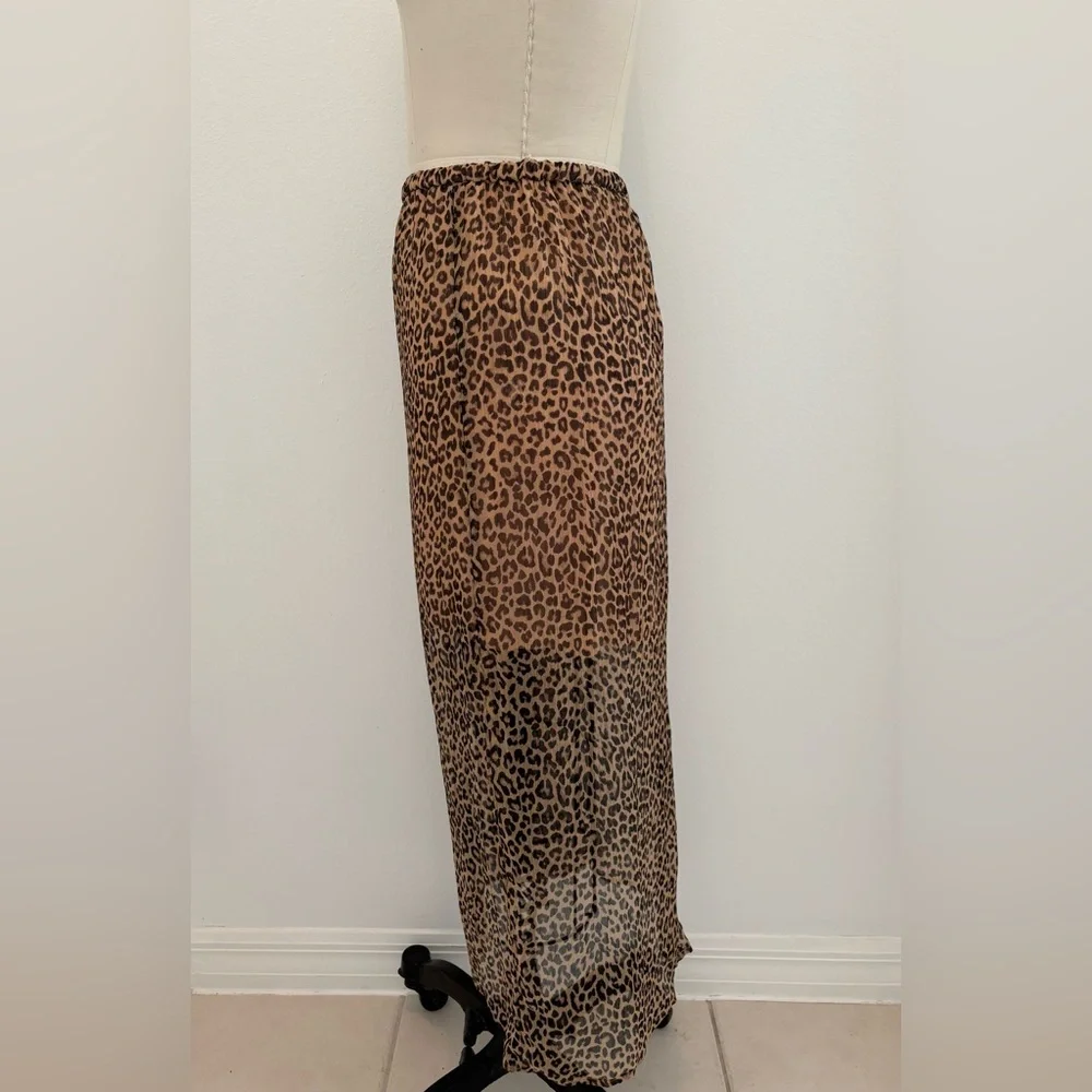 J Crew Gwyneth Slip Skirt NWT Leopard Crinkle Chiffon Pull-On L